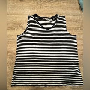 Faded Glory Navy and White Striped Top
